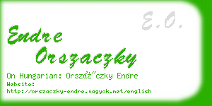 endre orszaczky business card